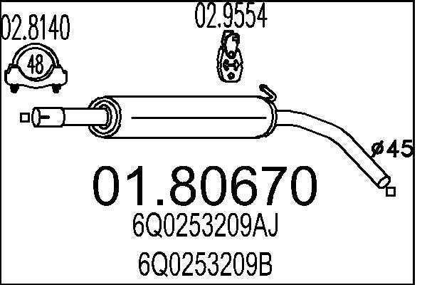 MTS 01.80670 Stredni tlumic...