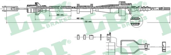 LPR C0116C Cavo comando, Comando frizione-Cavo comando, Comando frizione-Ricambi Euro