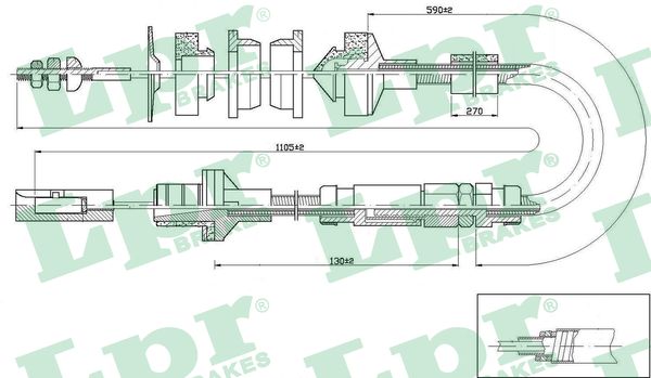 LPR C0238C Cavo comando, Comando frizione-Cavo comando, Comando frizione-Ricambi Euro