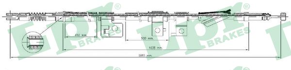 LPR C0309B Cavo comando, Freno stazionamento-Cavo comando, Freno stazionamento-Ricambi Euro