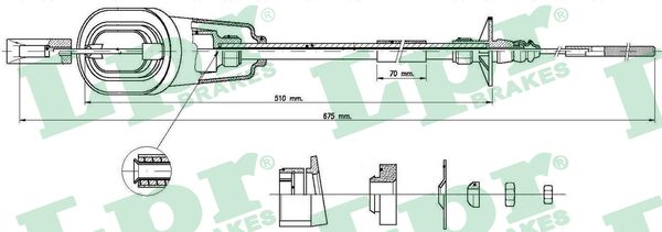 LPR C0317C Cavo comando, Comando frizione-Cavo comando, Comando frizione-Ricambi Euro