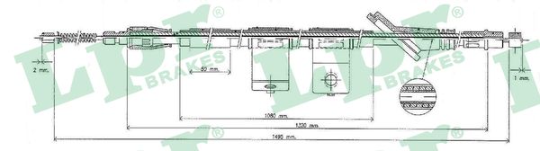 LPR C0323B Cavo comando, Freno stazionamento-Cavo comando, Freno stazionamento-Ricambi Euro