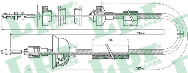 LPR C0323C Cavo comando, Comando frizione-Cavo comando, Comando frizione-Ricambi Euro