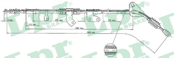 LPR C0393B Cavo comando, Freno stazionamento