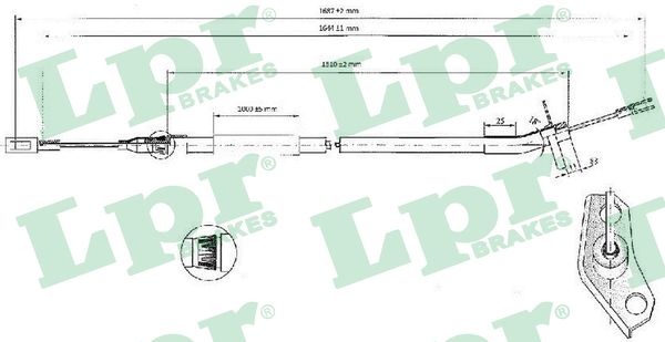 LPR C0444B Cavo comando, Freno stazionamento-Cavo comando, Freno stazionamento-Ricambi Euro