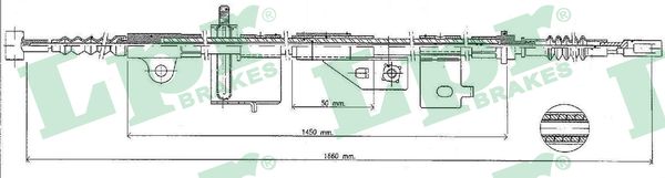 LPR C0498B Cavo comando, Freno stazionamento-Cavo comando, Freno stazionamento-Ricambi Euro