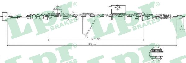 LPR C0512B Cavo comando, Freno stazionamento