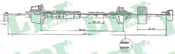 LPR C0537C Cavo comando, Comando frizione