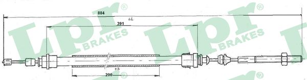 LPR C0627B Cavo comando, Freno stazionamento