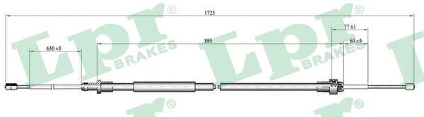 LPR C1666B Cavo comando, Freno stazionamento-Cavo comando, Freno stazionamento-Ricambi Euro