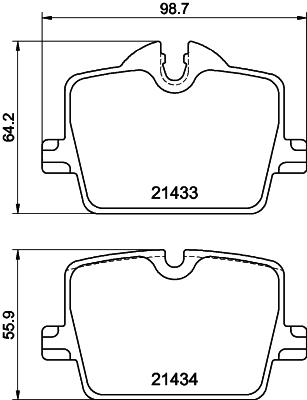 HELLA 8DB 355 040-911 Sada brzdových platničiek kotúčovej brzdy