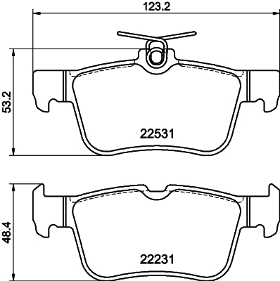 HELLA 8DB 355 041-071 Sada brzdových platničiek kotúčovej brzdy