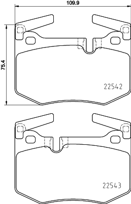 HELLA 8DB 355 025-611 Sada brzdových platničiek kotúčovej brzdy