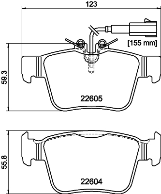 HELLA 8DB 355 025-881 Sada brzdových platničiek kotúčovej brzdy