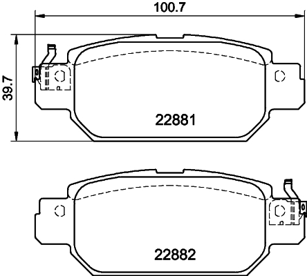 HELLA 8DB 355 040-651 Sada brzdových platničiek kotúčovej brzdy