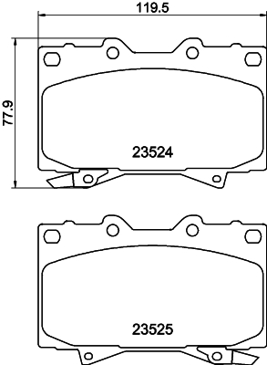 HELLA 8DB 355 009-371 Sada brzdových platničiek kotúčovej brzdy