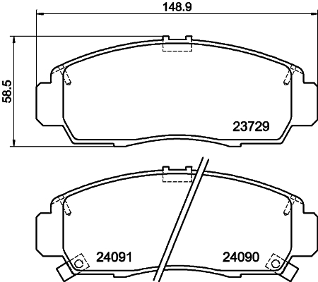 HELLA 8DB 355 009-771 Sada brzdových platničiek kotúčovej brzdy