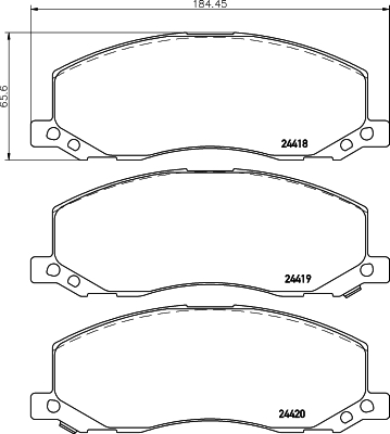 HELLA 8DB 355 013-061 Sada brzdových platničiek kotúčovej brzdy