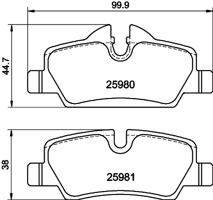 HELLA 8DB 355 021-481 Sada brzdových platničiek kotúčovej brzdy
