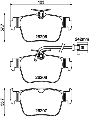 HELLA 8DB 355 044-901 Sada brzdových platničiek kotúčovej brzdy