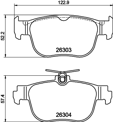 HELLA 8DB 355 040-981 Sada brzdových platničiek kotúčovej brzdy