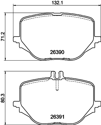 HELLA 8DB 355 041-121 Sada brzdových platničiek kotúčovej brzdy