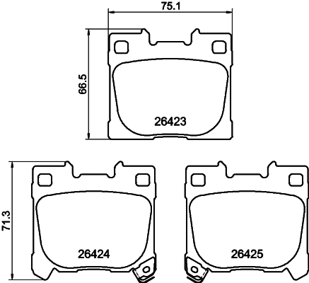 HELLA 8DB 355 041-081 Sada brzdových platničiek kotúčovej brzdy