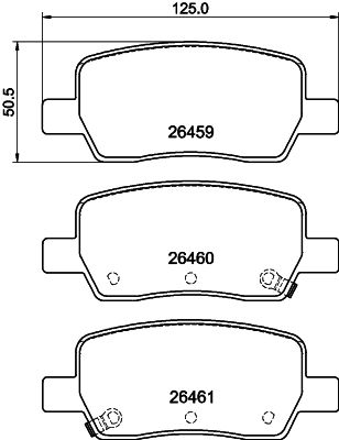 HELLA 8DB 355 044-301 Sada brzdových platničiek kotúčovej brzdy