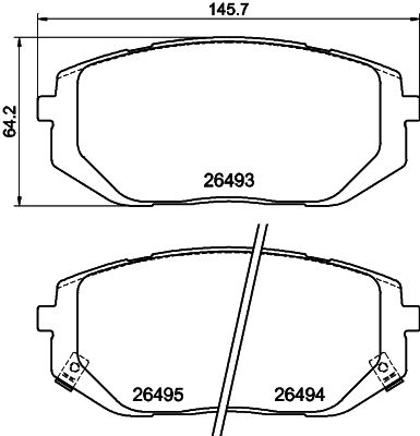 HELLA 8DB 355 043-641 Sada brzdových platničiek kotúčovej brzdy