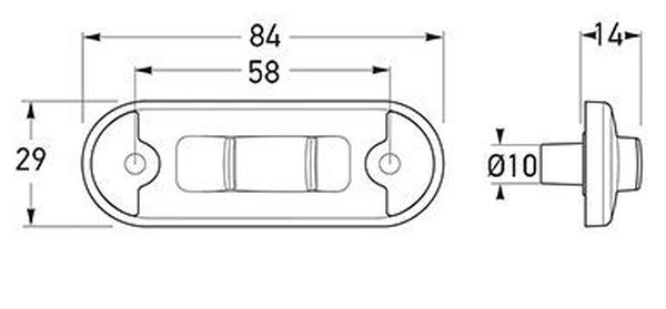 HELLA 2BM 980 868-317 Συμπληρωματικό φλας πλευρική τοποθέτηση