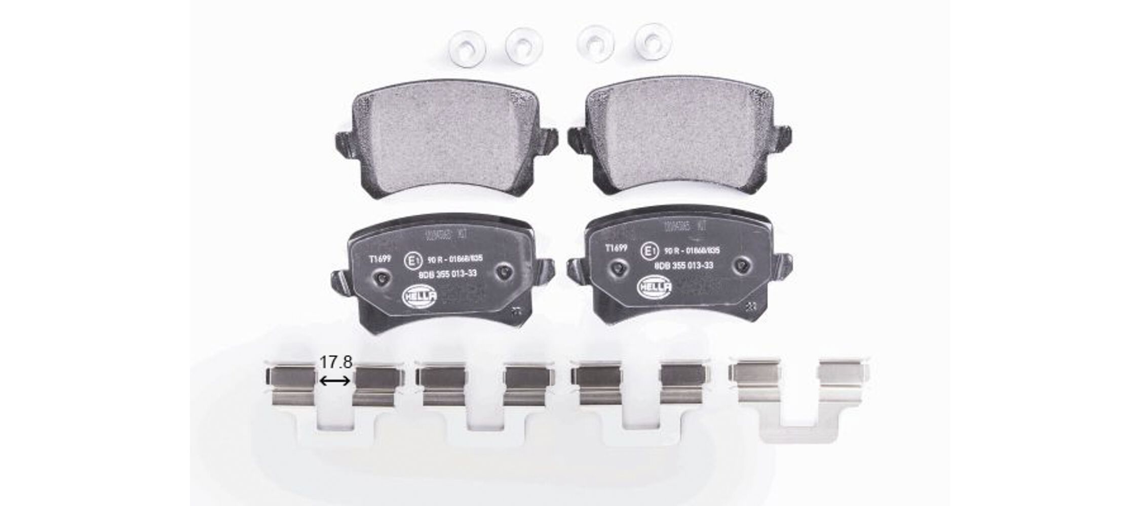HELLA 8DB 355 025-331 Sada brzdových platničiek kotúčovej brzdy