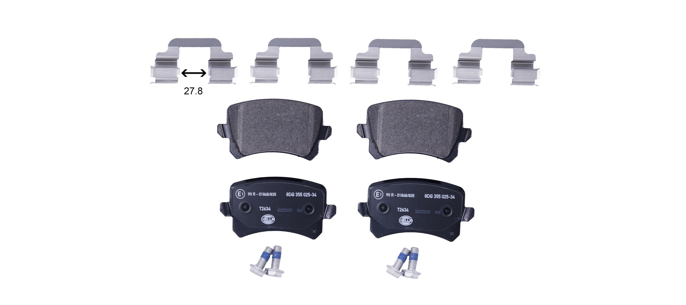HELLA 8DB 355 025-341 Sada brzdových platničiek kotúčovej brzdy