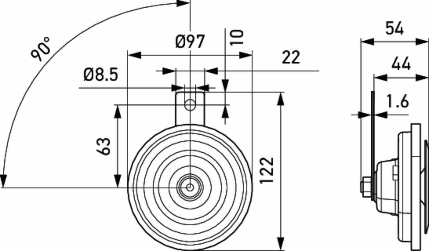 HELLA 3AL 002 952-811 Κόρνα for CLAAS FENDT MASSEY FERGUSON