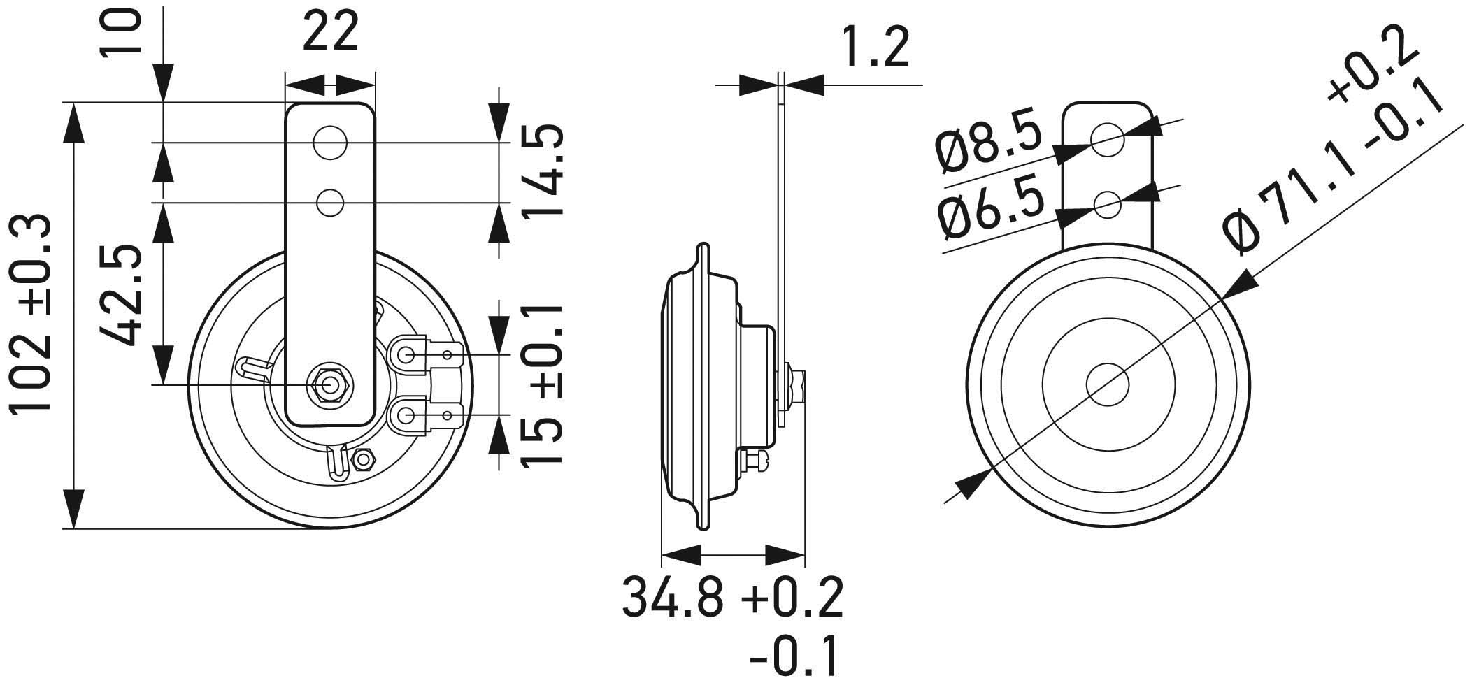 HELLA 3AL 012 588-011 Κόρνα