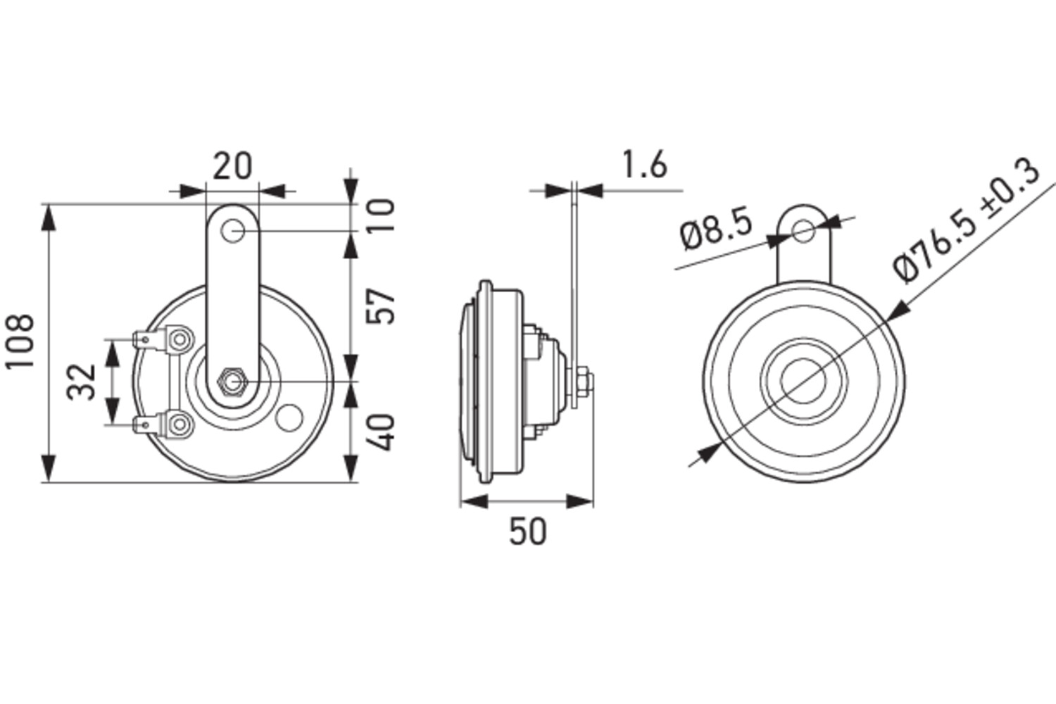HELLA 3AM 012 588-151 Κόρνα