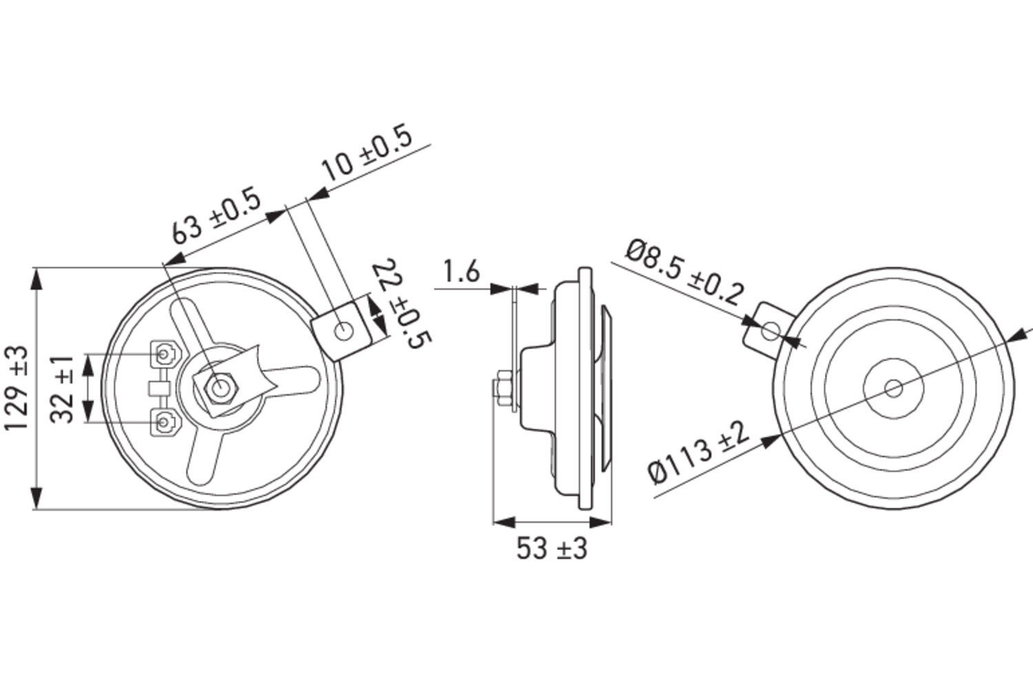 HELLA 3BA 002 768-082 Κόρνα