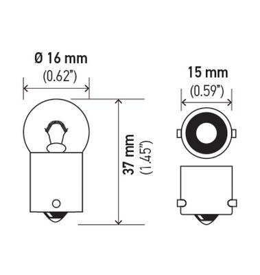 Bulb, position/end outline marker light