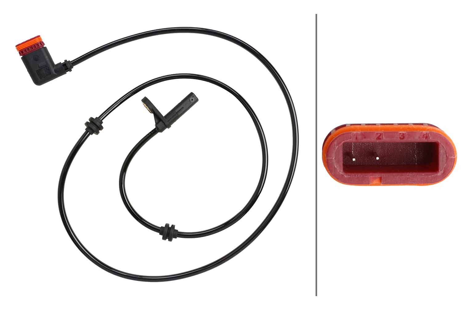 HELLA 6PU 358 219-591 Sensor, wheel speed Rear Axle Left Rear Axle Right for MERCEDES-BENZ