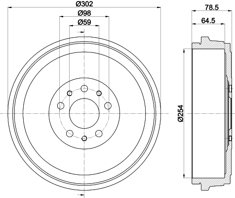 Tambour De Frein HELLA 8Dt 355 300-641 - 234mm Pour NISSAN, RENAULT Et Autres Véhicules