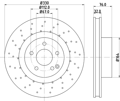 HELLA 8DD 355 127-461 PRO High Carbon Brzdový kotúč