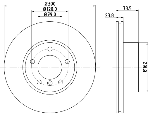 HELLA 8DD 355 128-421 PRO High Carbon Brzdový kotúč