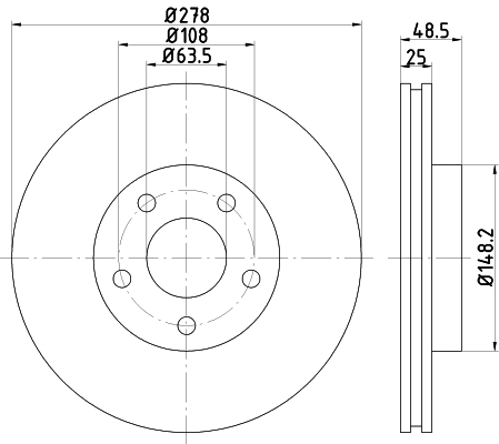 HELLA 8DD 355 128-461 PRO High Carbon Brzdový kotúč