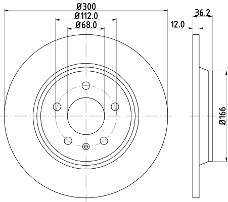 HELLA 8DD 355 113-931 PRO Brzdový kotúč