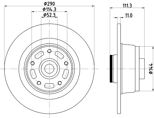 HELLA 8DD 355 133-311 PRO Brzdový kotúč