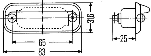 HELLA 2KA 001 378-207 Luce targa