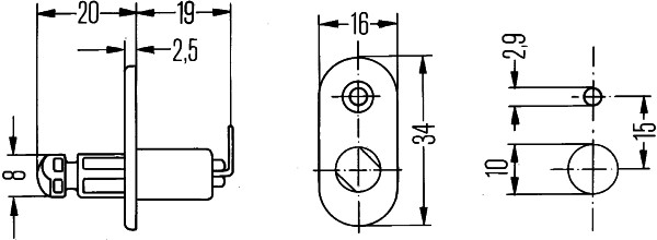 HELLA 6ZF 004 365-041 Interruttore, Luce contatto alla porta