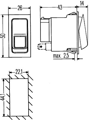 HELLA 6RH 007 832-341 Interruttore/Comando/Innesto