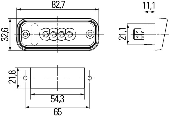 HELLA 2KA 010 278-311 Luce targa