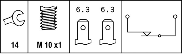 HELLA 6DF 007 362-001 Interruttore luce freno