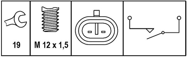 HELLA 6ZF 008 621-261 Interruttore, Luce di retromarcia